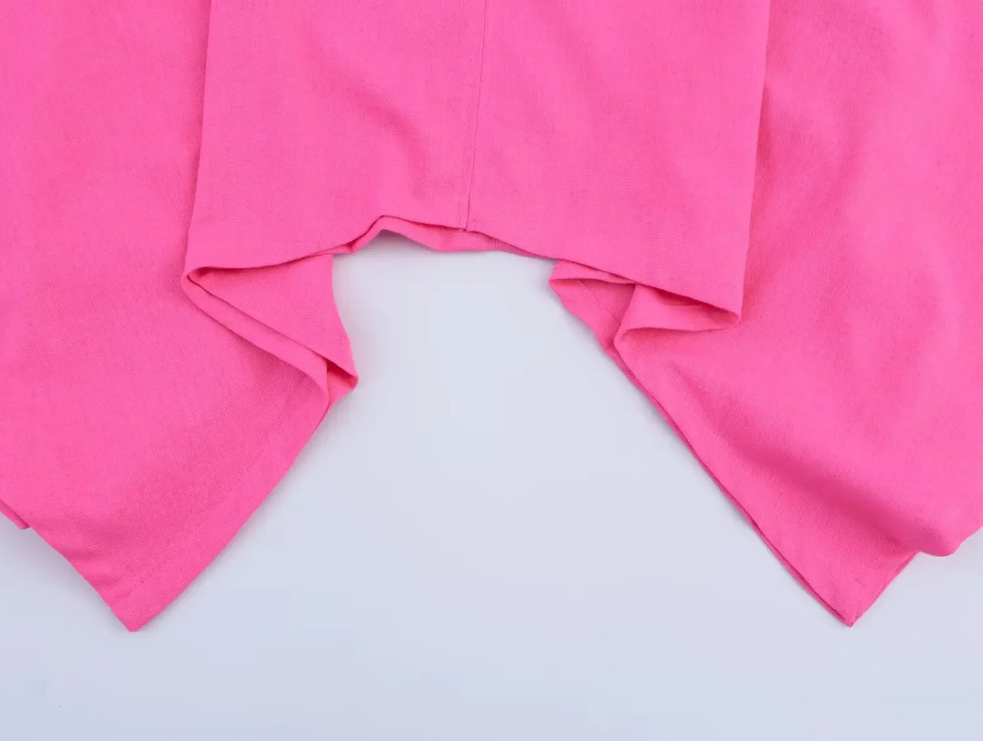 Women's asymmetrical V-neck design linen top