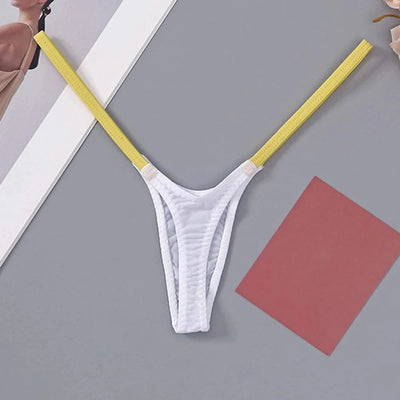 Womens Soft T-Back Sexy Underwear Breathable T-Pants Thin Straps Low Waist Multicolor Stitching Sexy Lingerie Pack Women Thongs