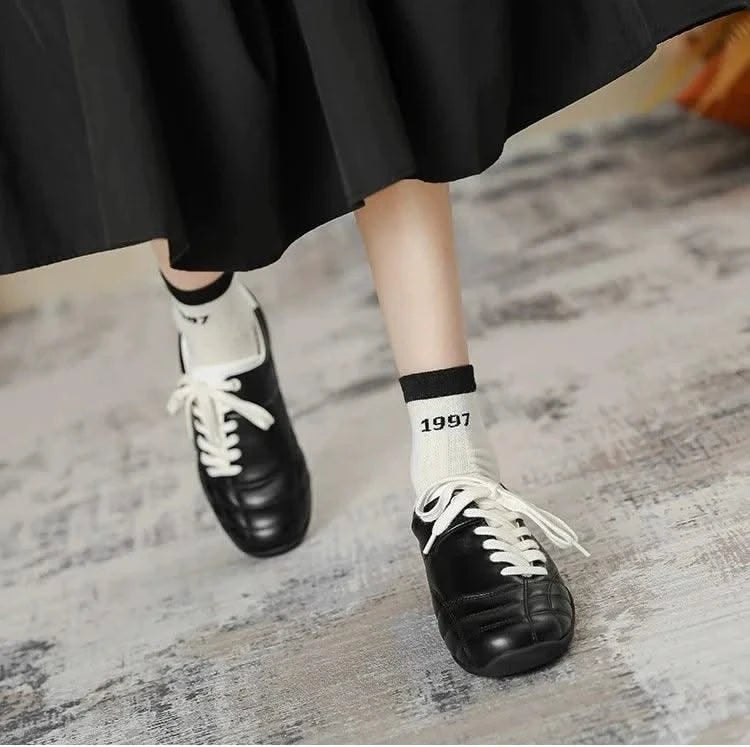 Women's Shoes Spring New Fashion Casual Shoes College Style Wide Toe Soft Comfortable Flat Shoes Outdoor Casual Sports Shoes