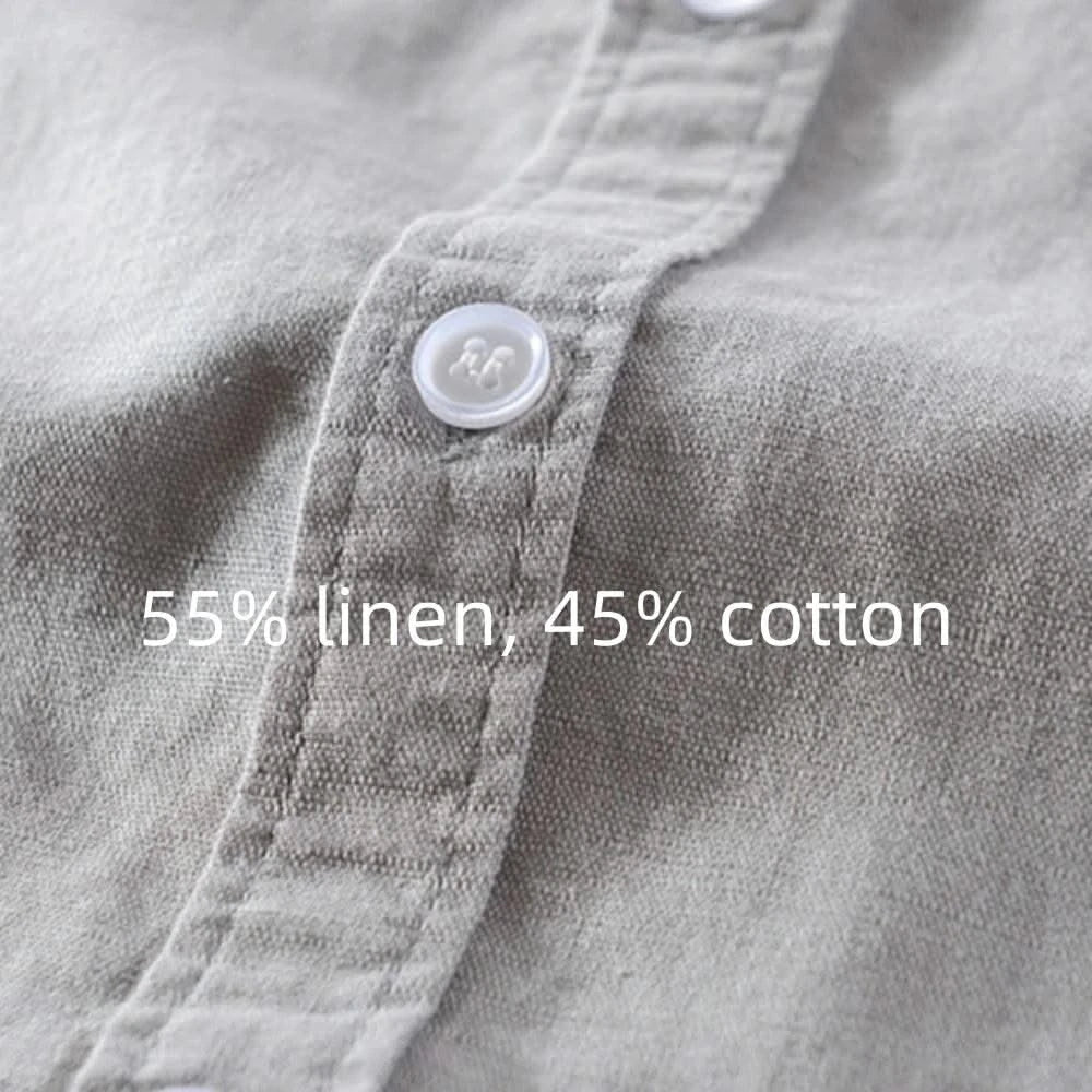Breathable cotton and linen Casual shirt for young man