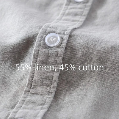 Breathable cotton and linen Casual shirt for young man