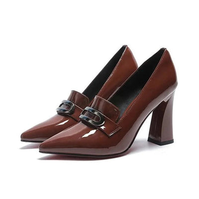 Waterproof Shallow Patent Leather Platform High Heels Shoes | Large Size | High Quality Women's Fashion Shoes 2025 New