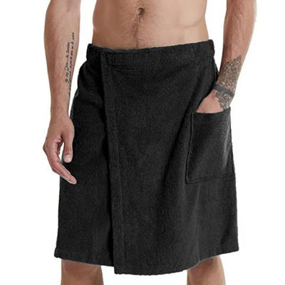 Men Half Body Bathrobe Bath Towel Adjustable