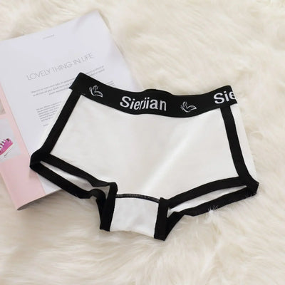 Women's Anti-exposure Ladies Boxers Cotton Sports Style Underwear  Fashion Lingerie Letter Belt Plus Size Girls Boxer Shorts