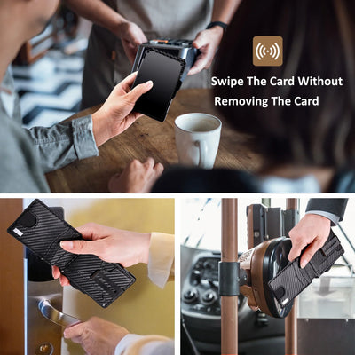 Wallet for Men, Mens Minimalist Wallet 9-13 Cards, Slim Compact Wallet with Money Clip & ID Window, RFID Blocking Smart Pop Up C