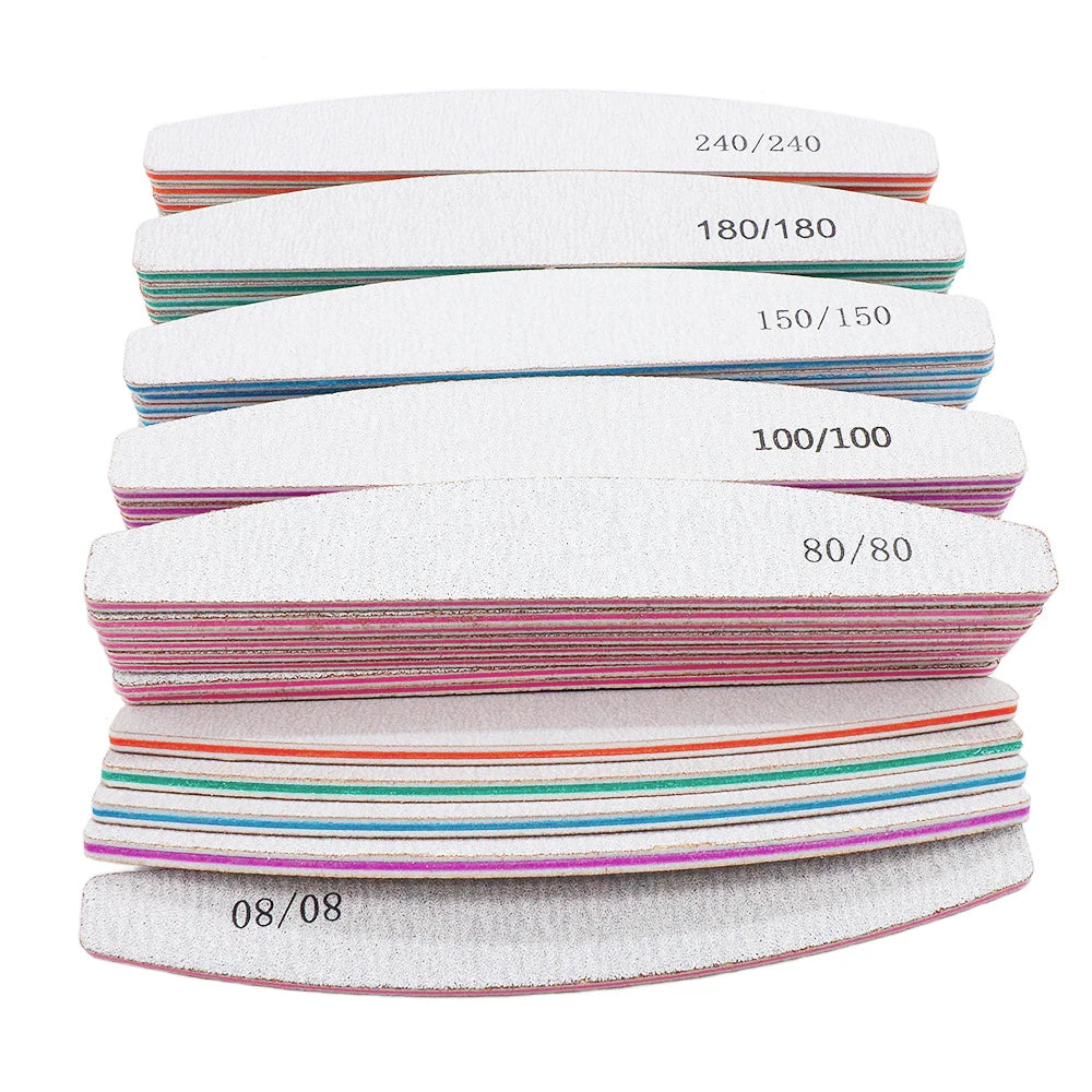 Nail File 80 to 240 Professional Tools Emery for Manicure Lime 240 Sandpaper Gel Polishing Files for Nails Buffers Set Polisher