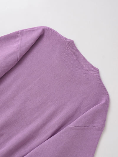 Women's clothing autumn new products simple casual and fashionable ribbed round neck long sleeve knitted sweatshirt