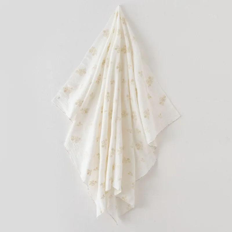 140x50cm embroidered slub cotton linen fabric clothing sewing diy women’s dress forest flower cloth