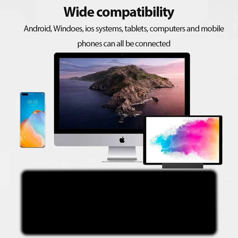 Dual-Foldable Phone Keyboard Bluetooth 5.1 Mini Rechargeable Wireless Keyboard For Windows Android IOS Laptop Phone Accessories