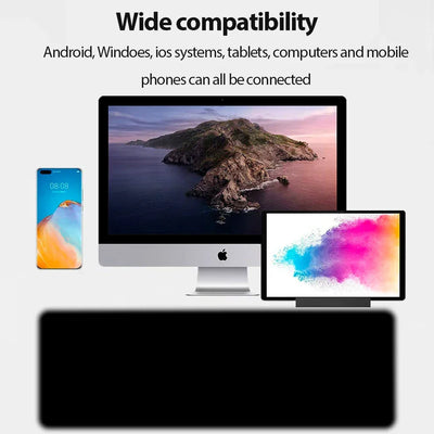 Dual-Foldable Phone Keyboard Bluetooth 5.1 Mini Rechargeable Wireless Keyboard For Windows Android IOS Laptop Phone Accessories