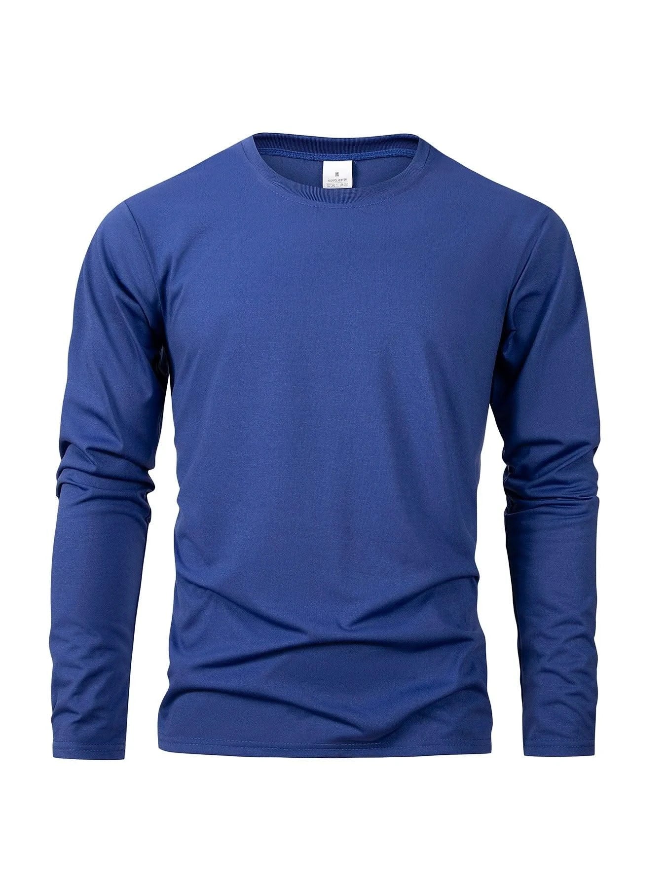 Men's Casual Round Neck Moisture Wicking Long Sleeve T Shirts | Tees Male | Tops | Sports | Comfortable Men's Wear