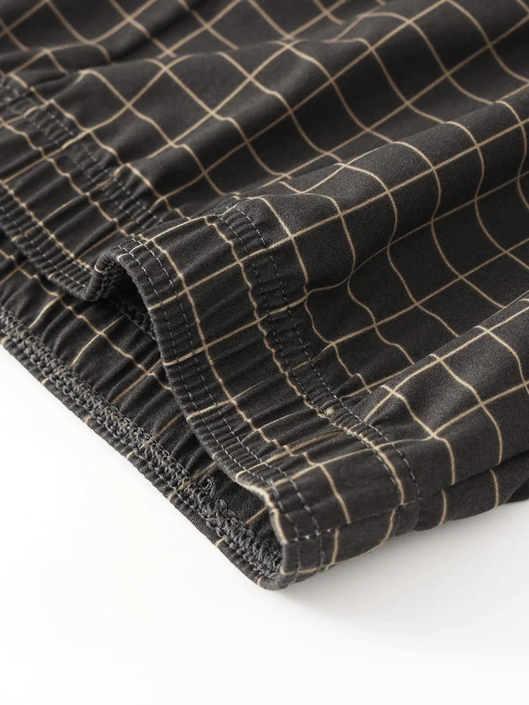 4-Pack Men's Polyester Boxers - Plaid Pattern, Classic Fit