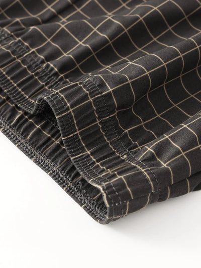 4-Pack Men's Polyester Boxers - Plaid Pattern, Classic Fit