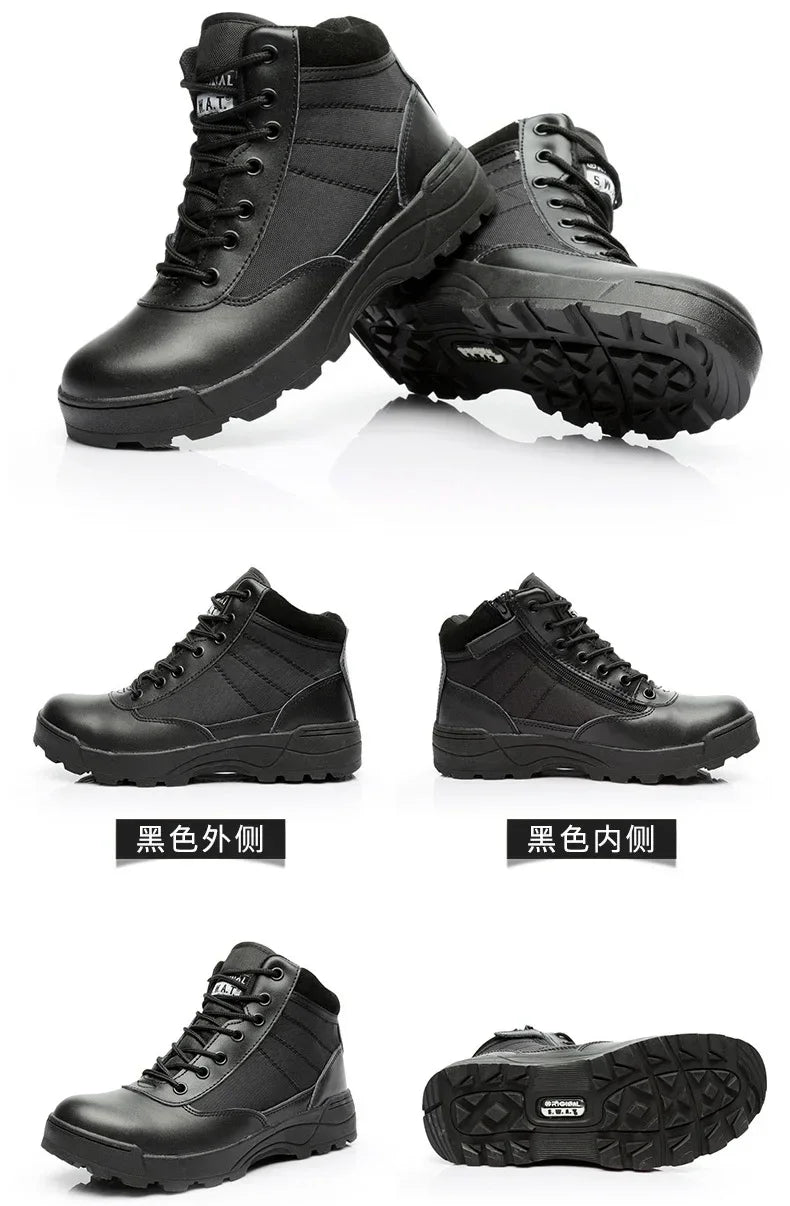 Men's Low Top Tactical Boots Outdoor Desert Climbing Sports Hiking Shoes Field Training Combat Boots Male Work Safety Shoes