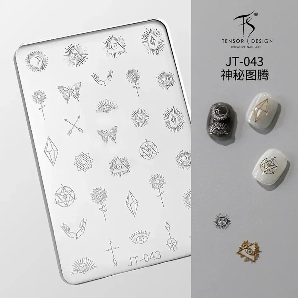 Geometric Bowknot Grid Lace Flora Edge Nail Art Silicone Carving Mold Mould Star Daisy Flower Charms Bow Tie Snowflake Template