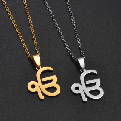 Anniyo 45CM Ik Onkar Chain Sikhism Symbol Religion Khanda Pendant Necklaces Sikkhi Sikh Punjab Jewelry @327621