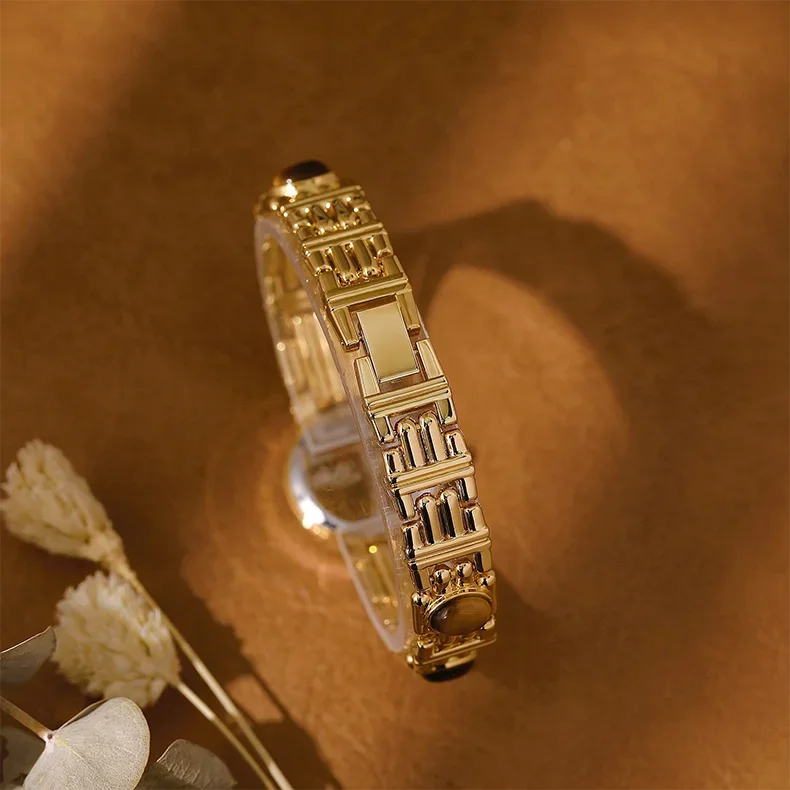 2025 High-End Vintage Woman Watches Fashion Elegant Natural Jade Stones Quartz Watch Retro Waterproof Hand Clock Gifts