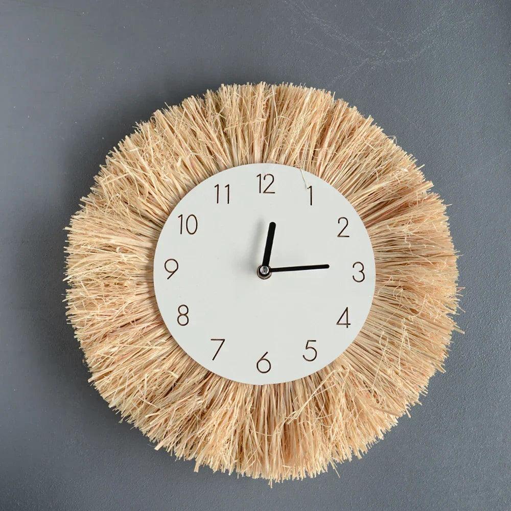 Home decor hanging mirror raffia wood beads acrylic multifunct decorative decorations bedroom wall room