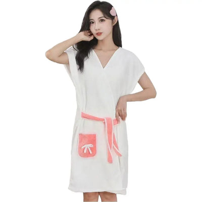 Wearable Absorbent Sleeveless Bathrobe One-Piece Fast Drying Bathing Beach Spa Bathrobes Microfiber Super Absorbent Bath Towel ﻿