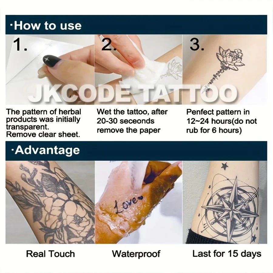 Temporary Tattoos, Sketch tattoo, Holy Maria, Pray & Love, Waterproof,Botanical, hand Tattoos, Magic Tattoos, Lasts 1-2 Weeks
