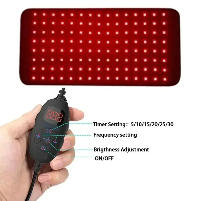 Red Light Belt 660nm&850nm Infrared Light Therapy Pad for Body Fatigue Deep Therapy for Back Knee Hands Feet Relief