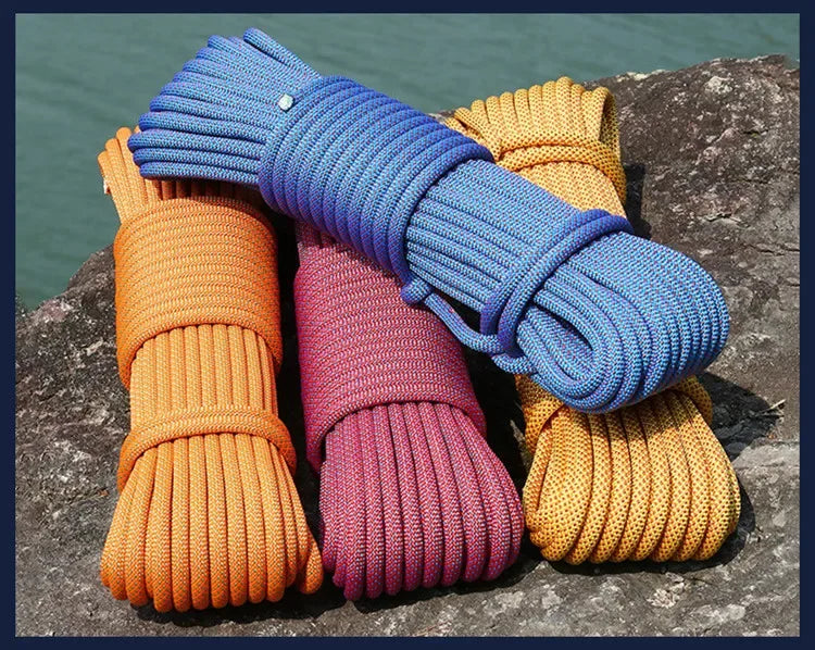 8mm Climbing Rope Outdoor Tree Rock Equipment Mountaineering Lifeline Emergency Survival Safety Gear Escape Rescue Static Rope