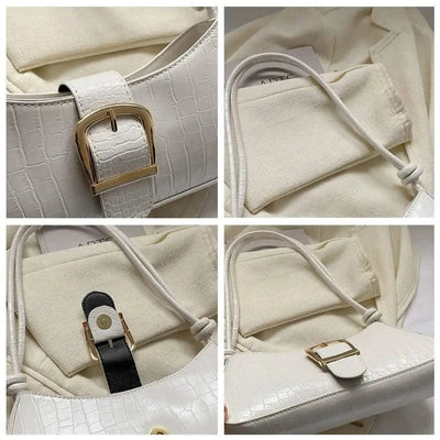 Women Stylish PU Leather Sling Bag Solid Colour Zipper