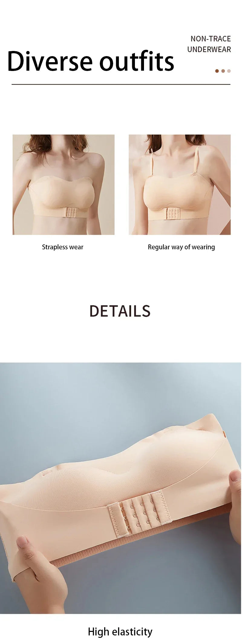 Strapless Bra for Woman Invisible for Wedding