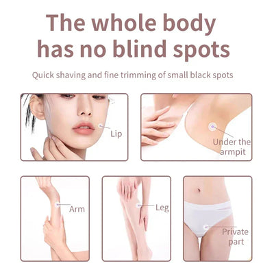 Painless Epilator Electric Shaver for Women Bikini Trimmer Facial Mustache Hair Removal Razor Ladies Face Underarm Legs Electric