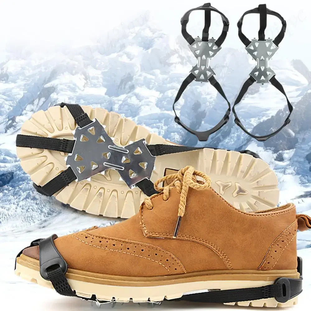 11 Spikes Crampons for Boots Shoes Traction Ice Shoes Grippers Traction Snow Grips for Snowing Hiking Ice Fishing Mountaineering