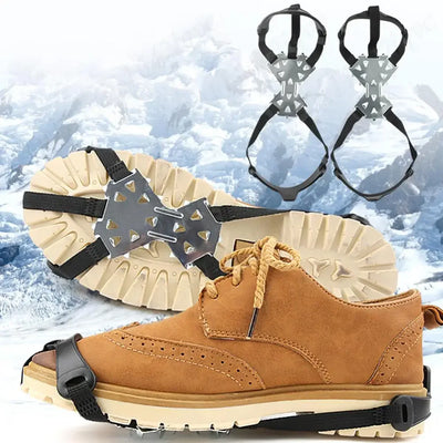 11 Spikes Crampons for Boots Shoes Traction Ice Shoes Grippers Traction Snow Grips for Snowing Hiking Ice Fishing Mountaineering
