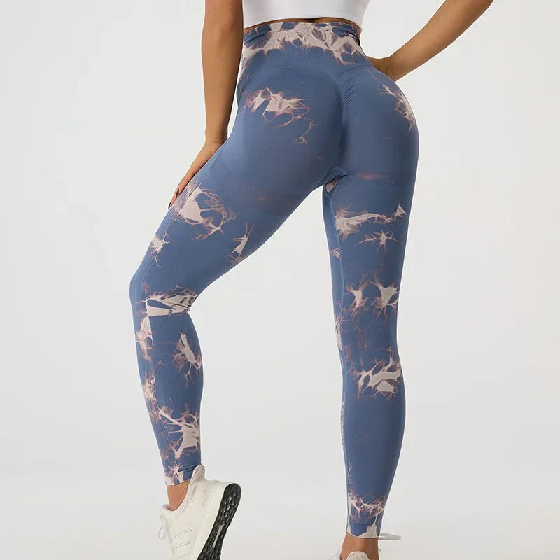 Tie Dye Seamless Leggings for Women Autumn