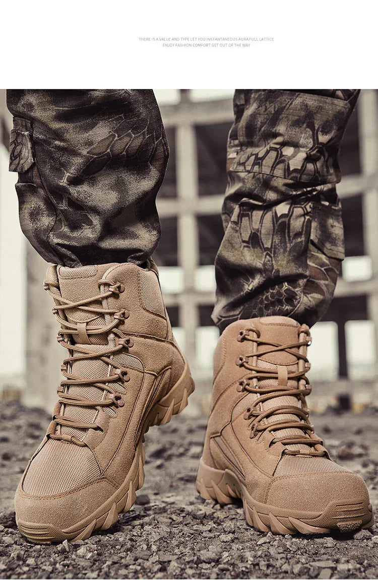 Outdoor Training Combat Boots Men Safety Comfortable Breathable Men's Ankle Boots Tactical Waterproof Climbing Boots Hiking Shoe