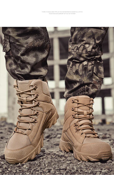 Outdoor Training Combat Boots Men Safety Comfortable Breathable Men's Ankle Boots Tactical Waterproof Climbing Boots Hiking Shoe