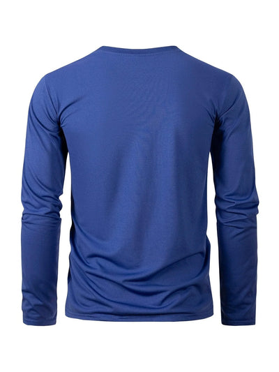 Men's Casual Round Neck Moisture Wicking Long Sleeve T Shirts | Tees Male | Tops | Sports | Comfortable Men's Wear