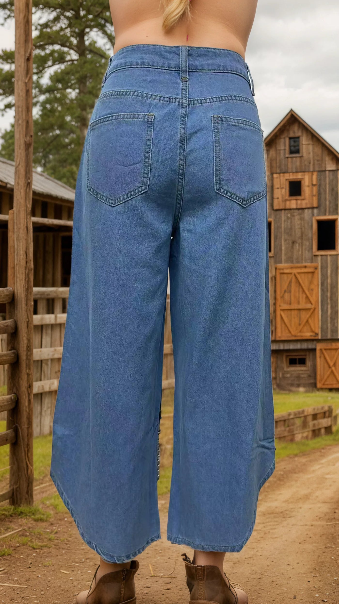 Women's Wide Leg Jeans Trendy High Waist Stretchy Baggy Denim Trousers Casual Loose Fit Pants