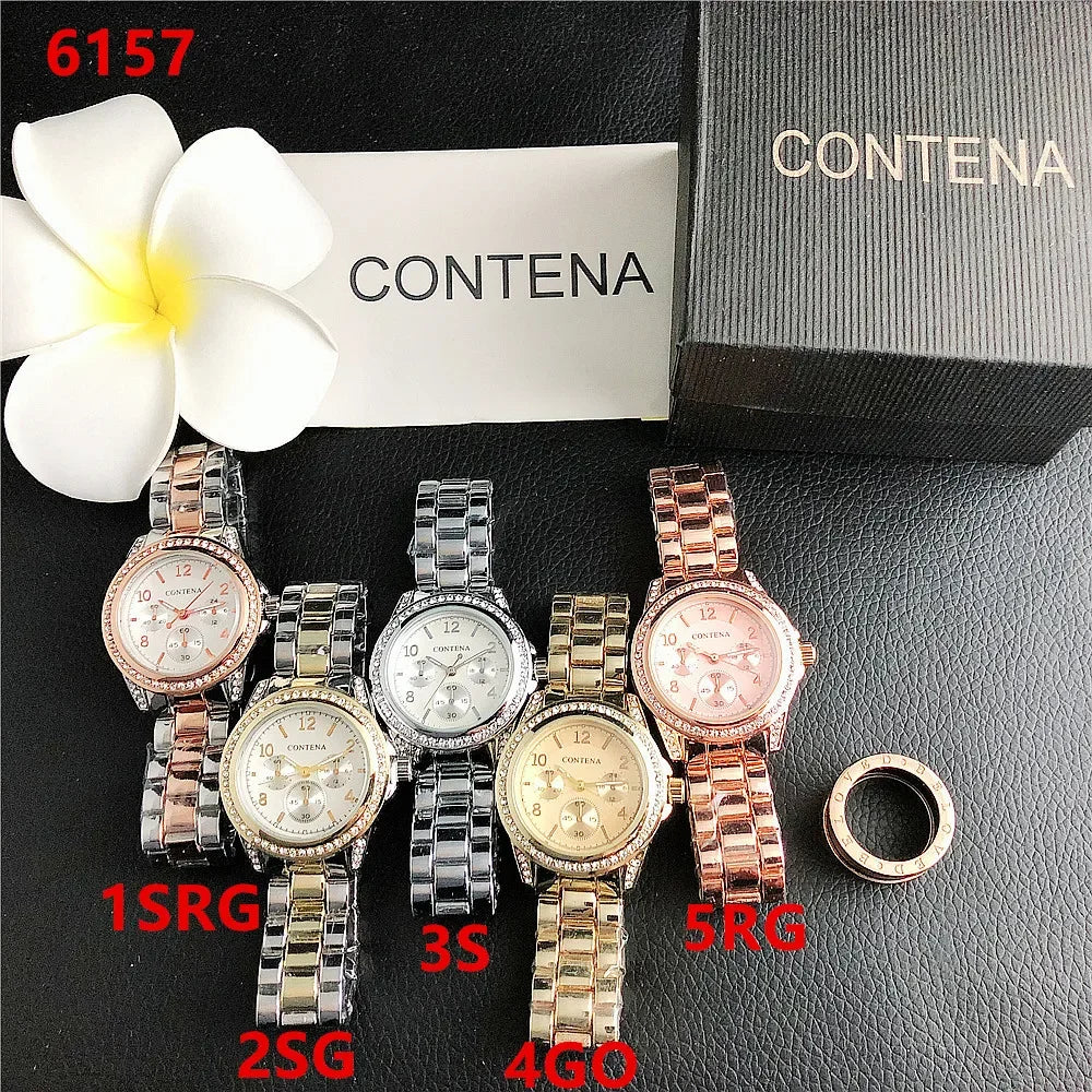 New High-end Stainless Steel Watches for Women Luxury Rhinestone Quartz Watch Elegant Ladies Watches Suitable For Daily Wear