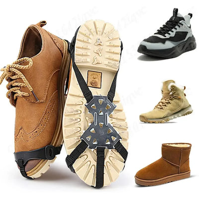 11 Spikes Crampons for Boots Shoes Traction Ice Shoes Grippers Traction Snow Grips for Snowing Hiking Ice Fishing Mountaineering