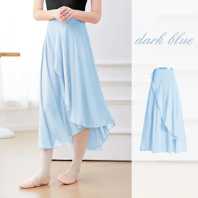 Ballet Skirts Women Long Chiffon Dance Skirt Fairy Chiffon Long Ballet Tutu Dress Dance Costumes Tie Up Dress