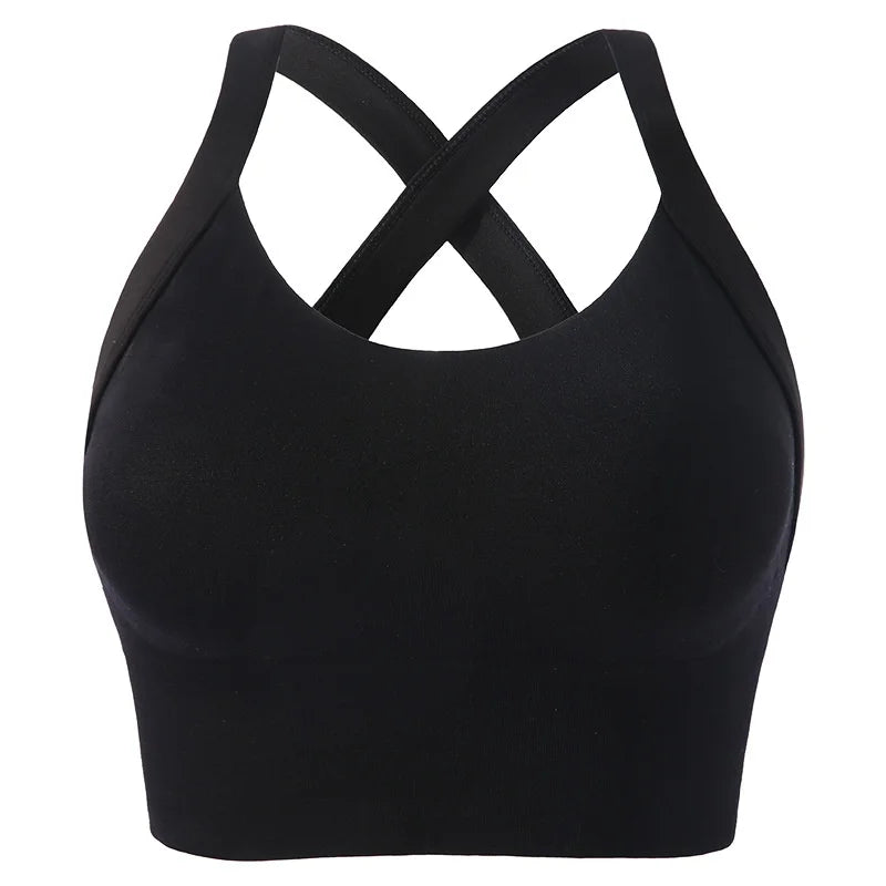 High Impact Sports Bras for Women Solid Color Underwear Gathered Without Steel Rings Sexy Suspender Running Back Brag