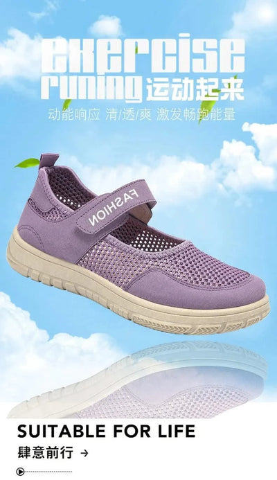 Women's Plus Size Wide Width Sandals Soft Sole Comfortable Mom Shoes Breathable Fabric Spring No Slip Chubby Feet Casual Walking