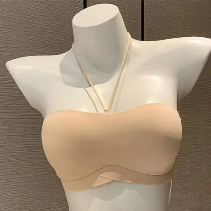 Women Invisible Bra Deep U Plunge Bras Backless Strapless