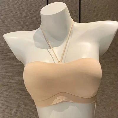 Women Invisible Bra Deep U Plunge Bras Backless Strapless