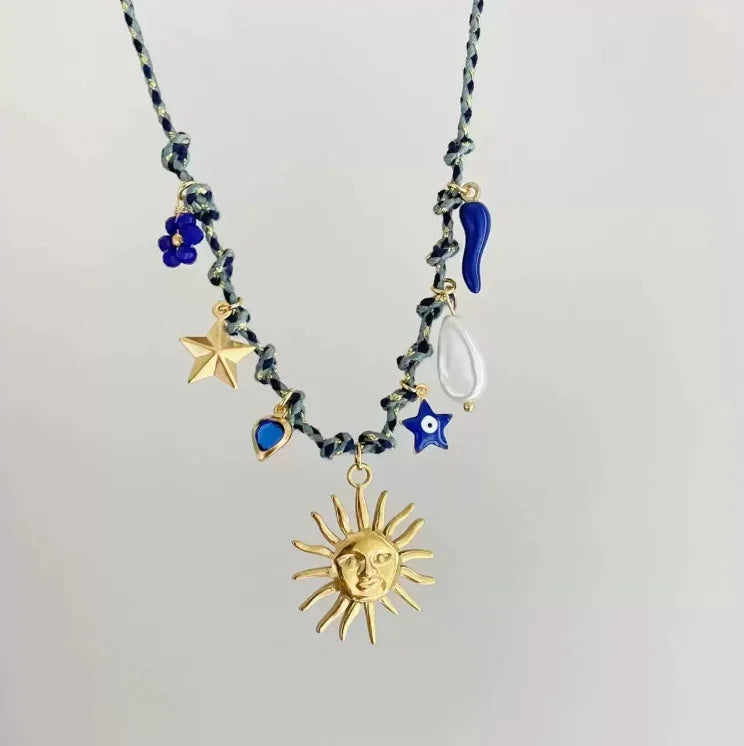 Handmade Scarf Choker Necklace for Women Girls New Fashion Fish Baroque Pearl Pendant Necklace Bohemian Vacation Necklace Gifts