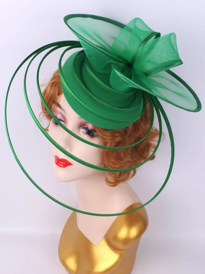 Big Fascinator Hat Royal Ascot Pillbox Caps Wedding Mesh Headpiece Women Party Banquet Chapeau Cap Headband Ladies Millinery