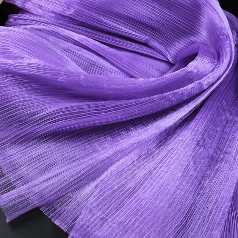 Bright Wrinkled Texture Organza Fabric for Wedding Decoration Background Yarn Floral Design Plastic Fabrics Cloth Diy Sewing
