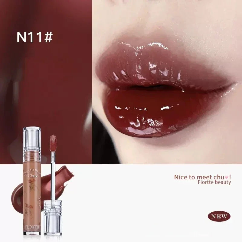 FLORTTE Beauty Lip Lasting Tint First Kiss Series Water Glossy Nice To Meet Chu Blooming Liquid Lipstick Makeup Women Cosmetics