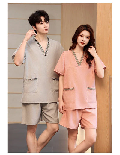 Couple's Beau Sauna Suit Soft Cotton  Silk Men's Women's Bathing Costume St Room Towel Polyester Fiber Home Textile