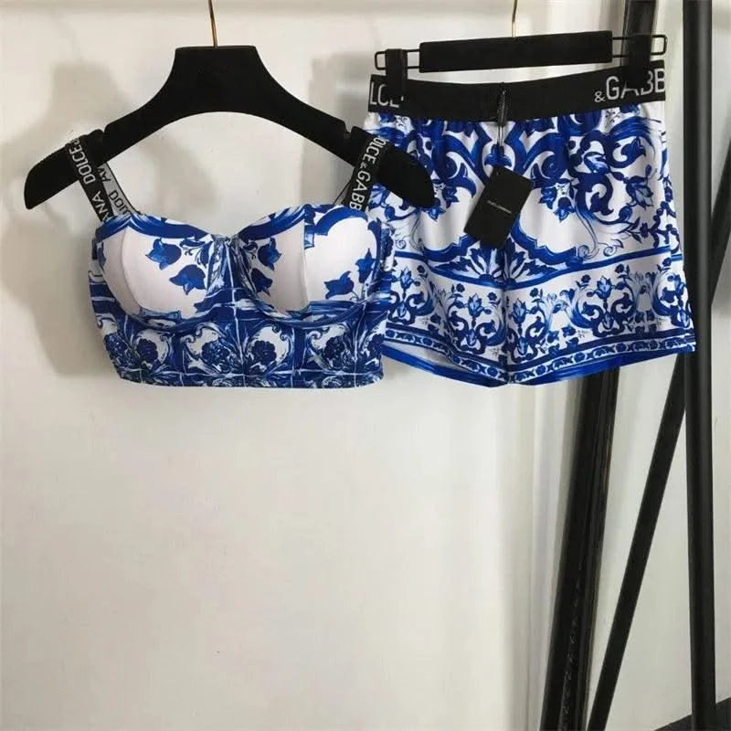 2025 Letter Stretch Band Casual Bikini Set Beach Bra Panties Set Comfort Sports Bikini Beach Vacation Swimwear - Elanique