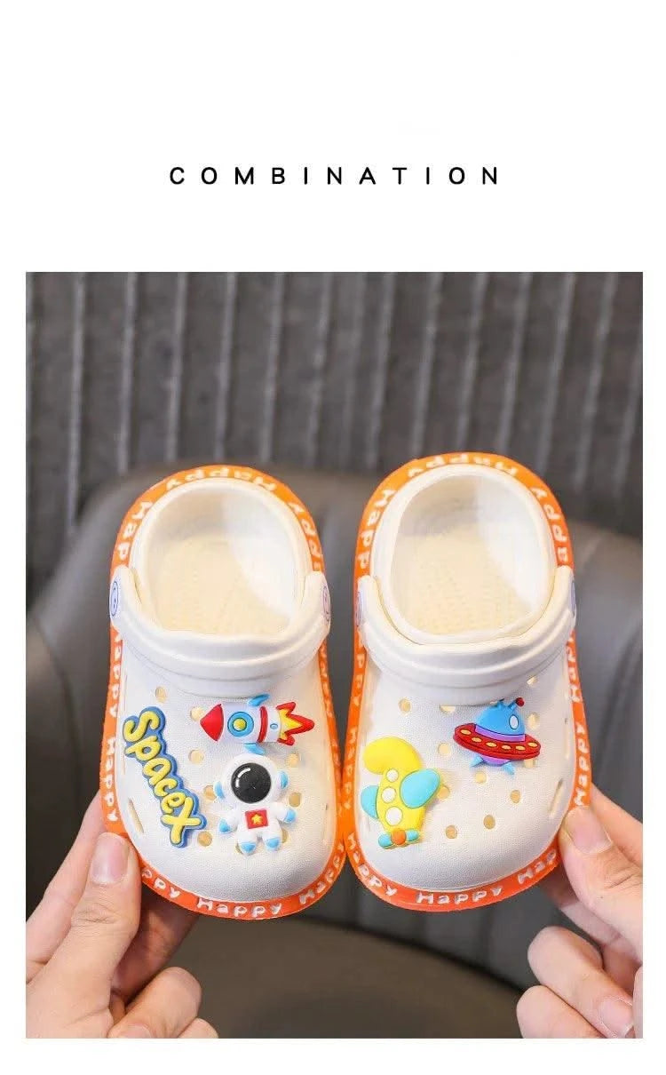 Anti-Skid Cartoon DIY Design Hole Soft Shoes | Baby | Kids Sandals | Children's Shoes | Slippers | Sandy Beach Slip-On Shoes For Toddlers
